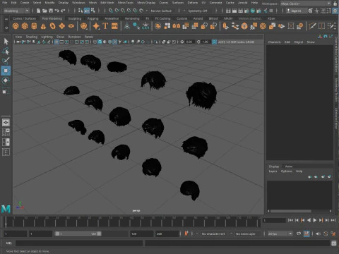 Mens hairstyles 3D Model