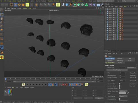 Mens hairstyles 3D 모델