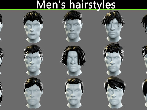 Mens hairstyles 3D 모델