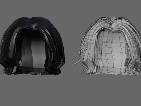Hairstyles for girls Low-poly Modelo 3D