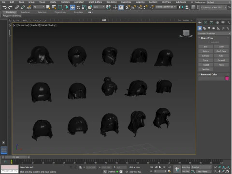 Hairstyles for girls Low-poly 3D Model