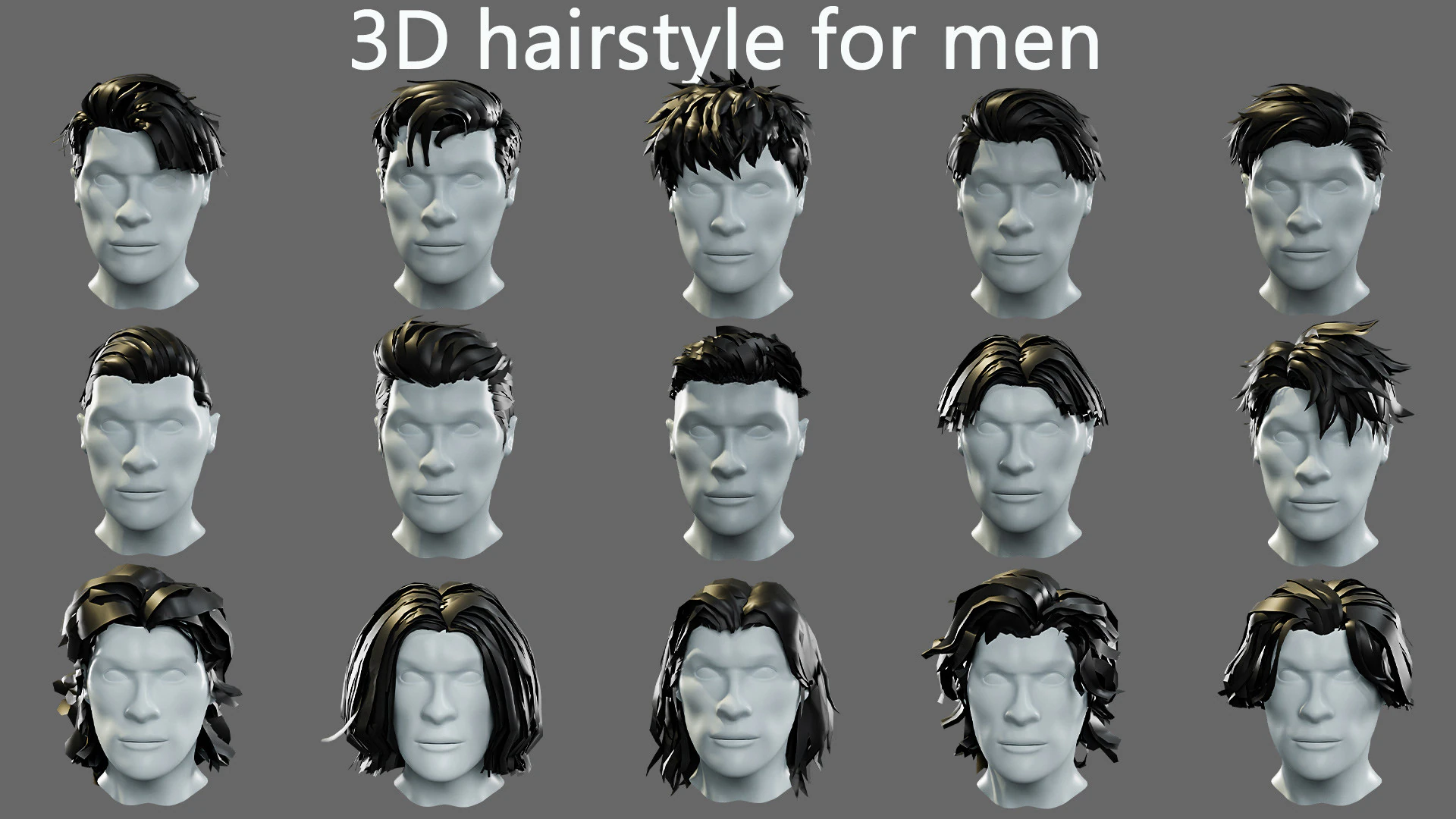 3D hairstyle for men 3D Model .c4d .max .obj .3ds .fbx .stl .blend 