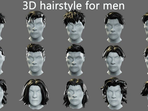 3D прическа для мужчин 3D Модель