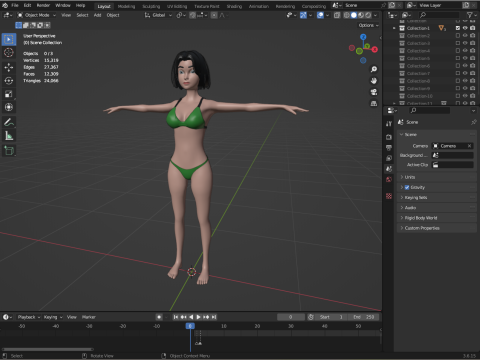 Cartoon characters - girls in swimsuits Model 3D