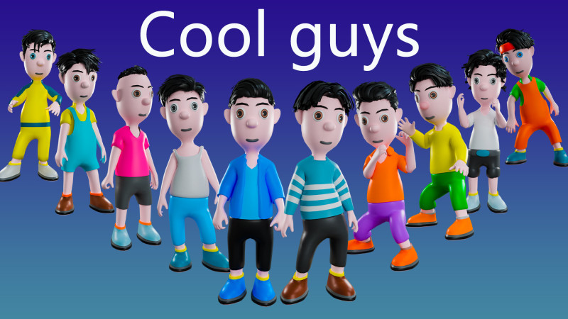 Teman-teman keren Model 3D .c4d .max .obj .3ds .fbx .stl .blend 