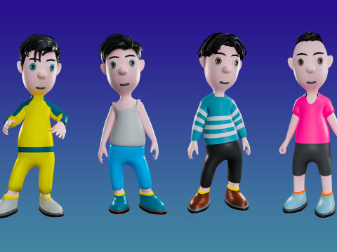 Teman-teman keren Model 3D