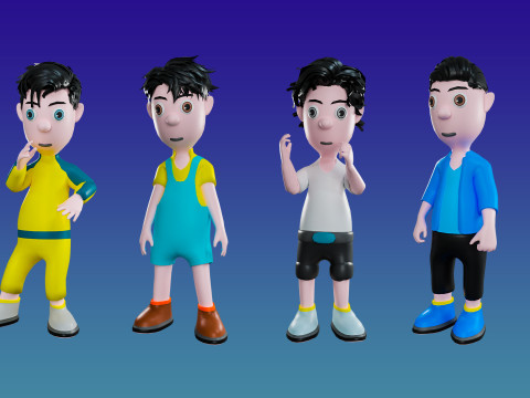 Teman-teman keren Model 3D