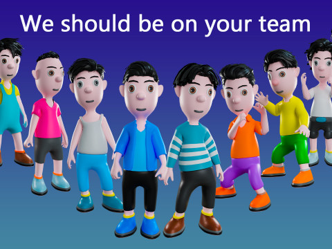 Teman-teman keren Model 3D