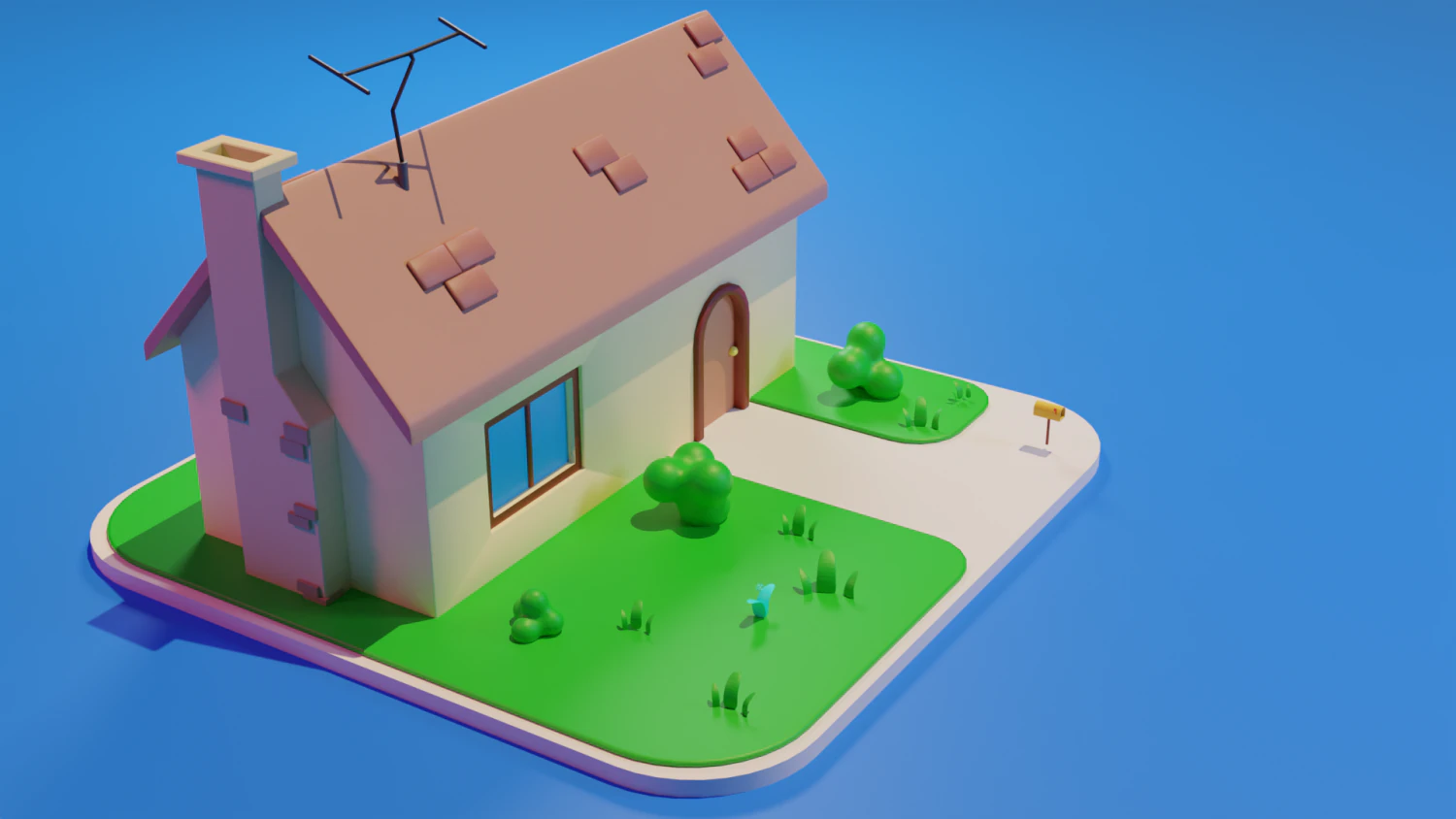 House building 3D Model .c4d .max .obj .3ds .fbx .stl .blend 