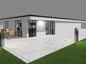 Small modern house low poly 3D Model