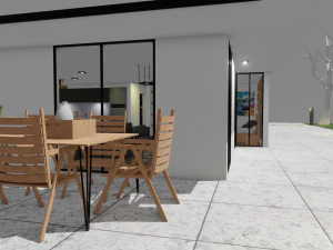 Small modern house low poly 3D Model