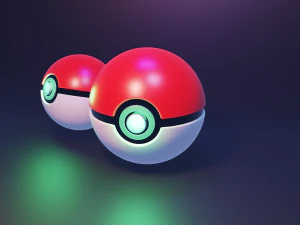 动漫《精灵宝可梦》中的标准精灵球 3D 模型