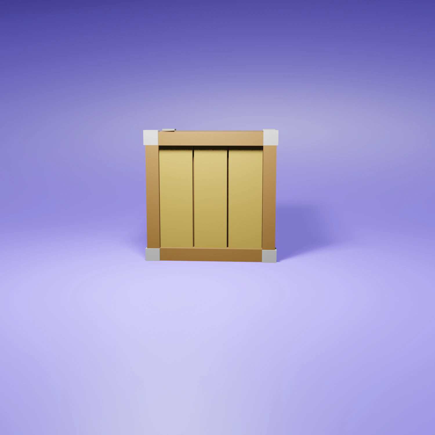 Low poly Wood Box 3D Model .c4d .max .obj .3ds .fbx .stl .blend 