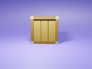 Low poly Wood Box 3D Model