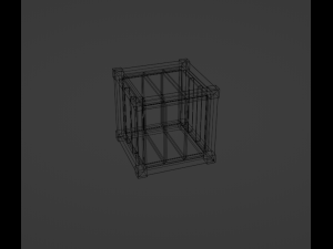 Low poly Wood Box Model 3D