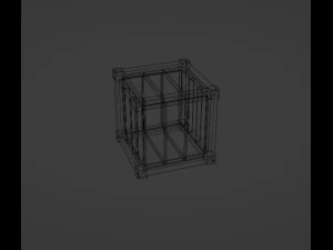 Low poly Wood Box 3D Model