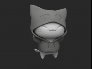 A kitten in a hoodie Modello di stampa 3D
