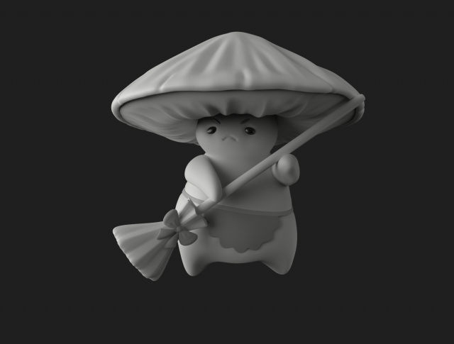 Unhappy mushroom 3Dプリントモデル .c4d .max .obj .3ds .fbx .stl .blend 