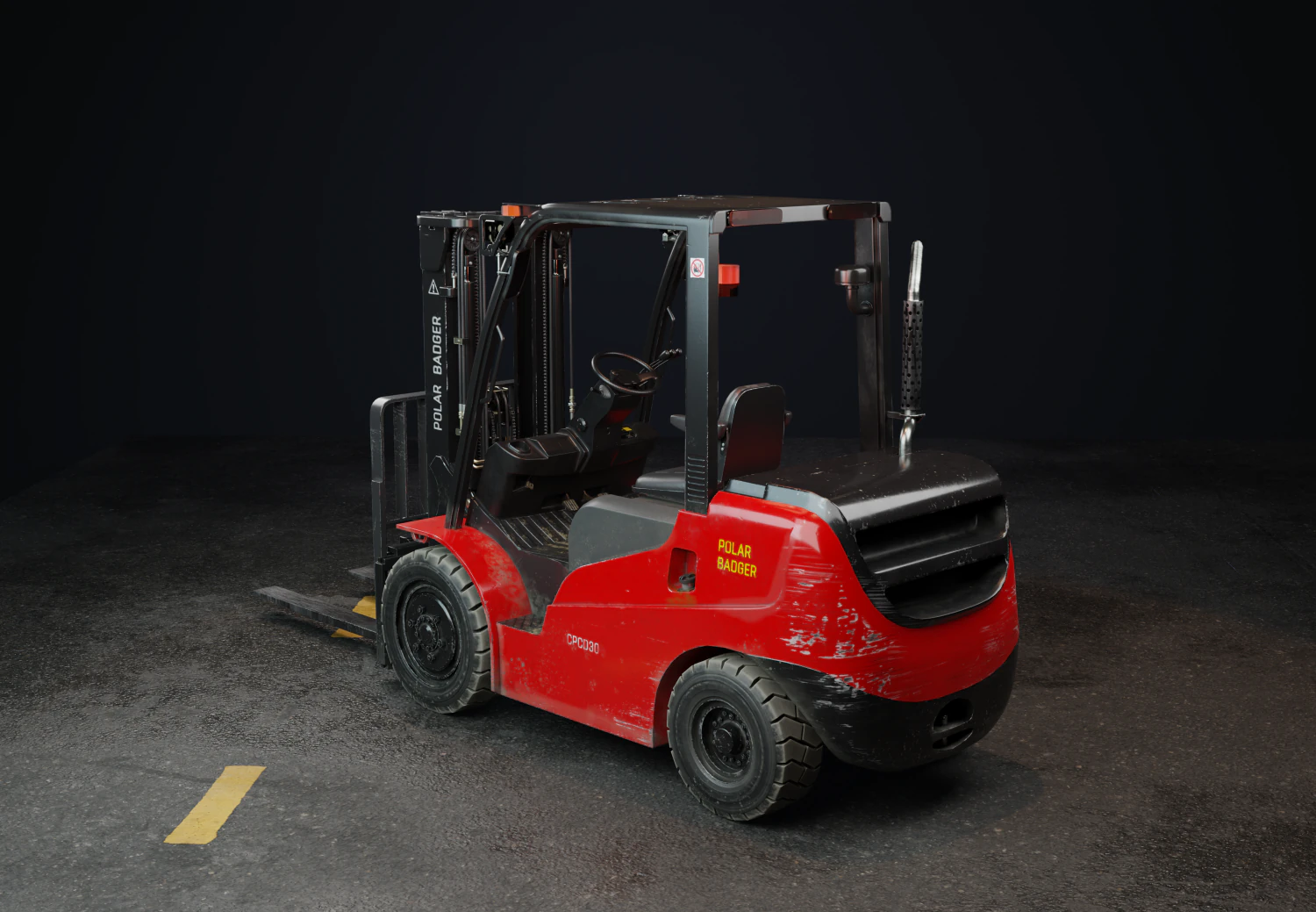 Forklift 3D Model .c4d .max .obj .3ds .fbx .stl .blend 