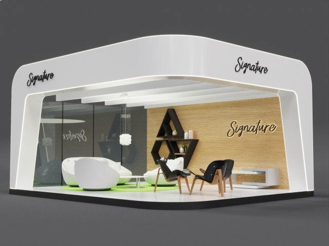 Exhibition Kiosk 3D Model .c4d .max .obj .3ds .fbx .stl .blend 