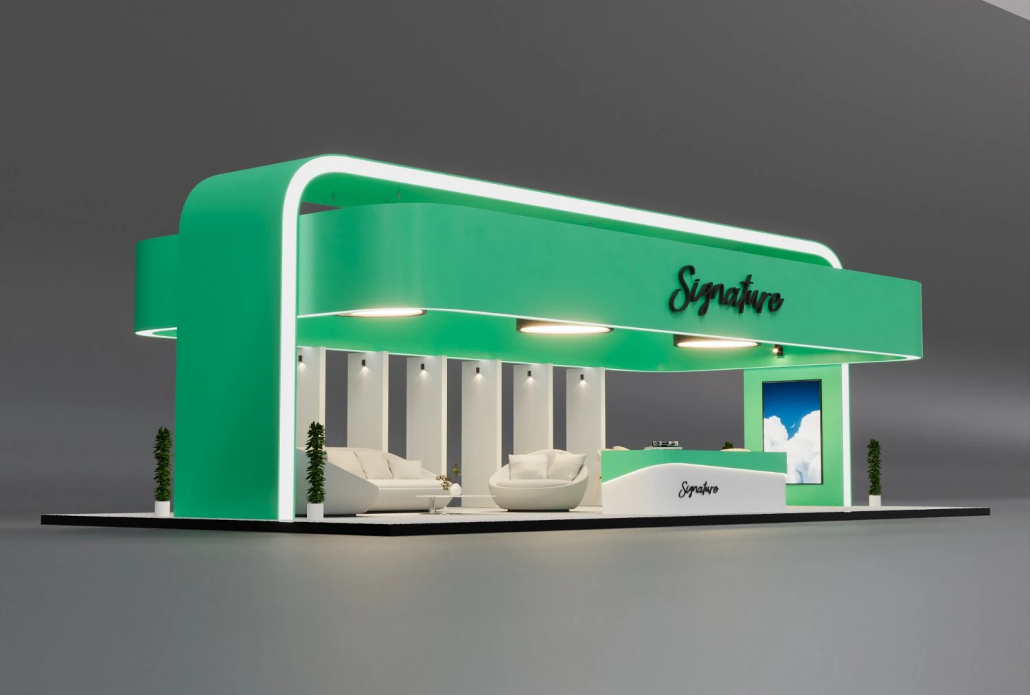 Exhibition Kiosk - 2 3D Model .c4d .max .obj .3ds .fbx .stl .blend 