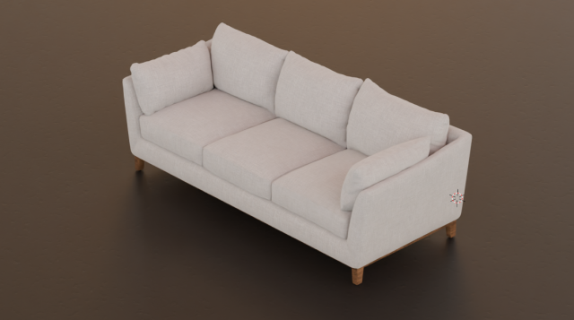 Sofa - white wooden finish 3D Модель .c4d .max .obj .3ds .fbx .stl .blend 