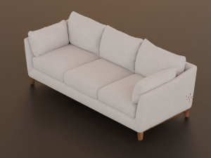 Sofa - white wooden finish 3D 모델
