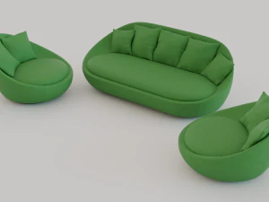 Divano 3 - struttura materica Modello 3D