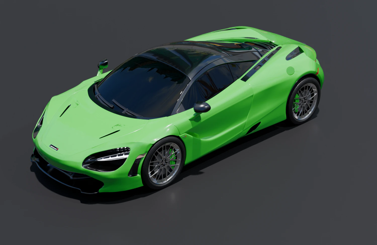McLaren - car green 3D Model .c4d .max .obj .3ds .fbx .stl .blend 