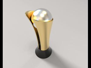 Gold color Trophy - with Black color base 3D Model