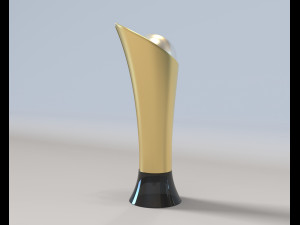 Gold color Trophy - with Black color base 3D Model