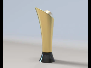 Gold color Trophy - with Black color base 3D Model
