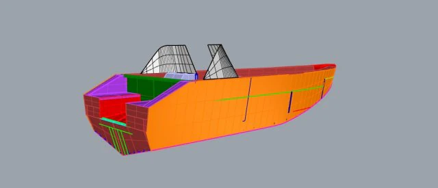 Planing boat 3D Model .c4d .max .obj .3ds .fbx .stl .blend 