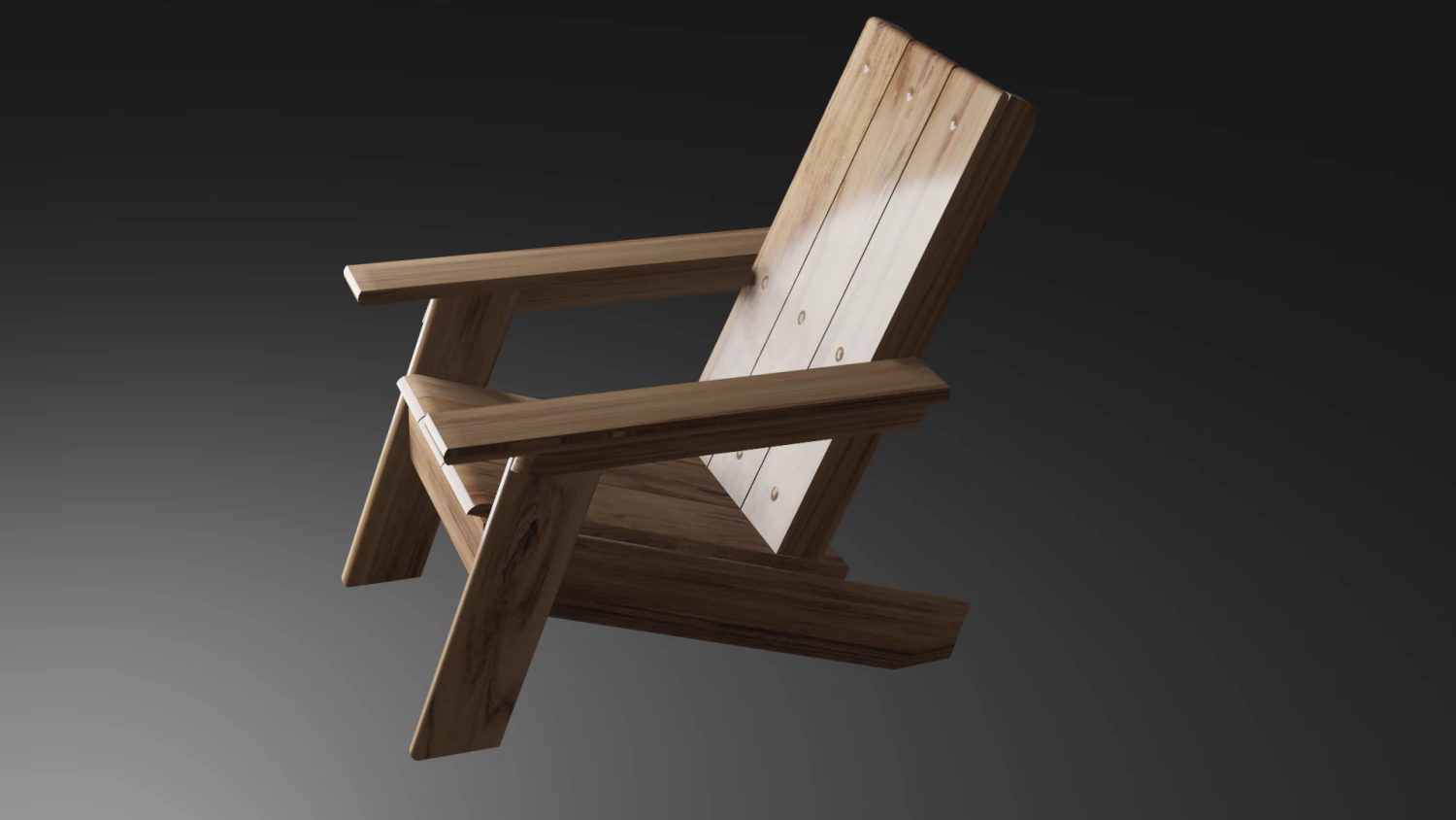 Wood 3D Chair for Garden 3D Model .c4d .max .obj .3ds .fbx .stl .blend