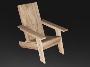 Wood 3D Chair for Garden 3Dモデル