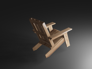 Wood 3D Chair for Garden 3Dモデル