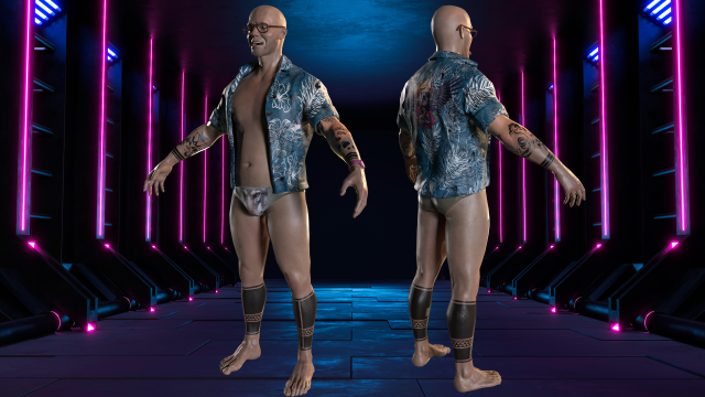 Man with tattoos 3D Модель .c4d .max .obj .3ds .fbx .stl .blend