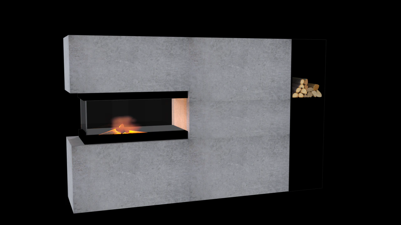 Fireplace 3D Model .c4d .max .obj .3ds .fbx .stl .blend 