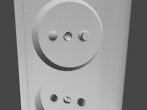 द्विध्रुवी विद्युत सॉकेट 3D मॉडल