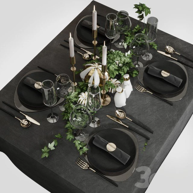 Kitchen table 3D Model .c4d .max .obj .3ds .fbx .stl .blend 
