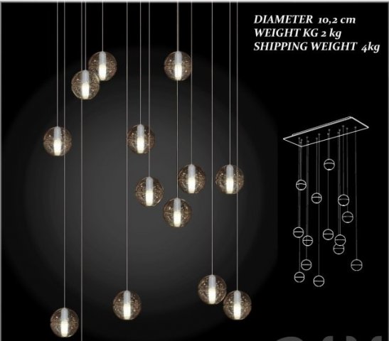 Chandelier 3D Model .c4d .max .obj .3ds .fbx .stl .blend 