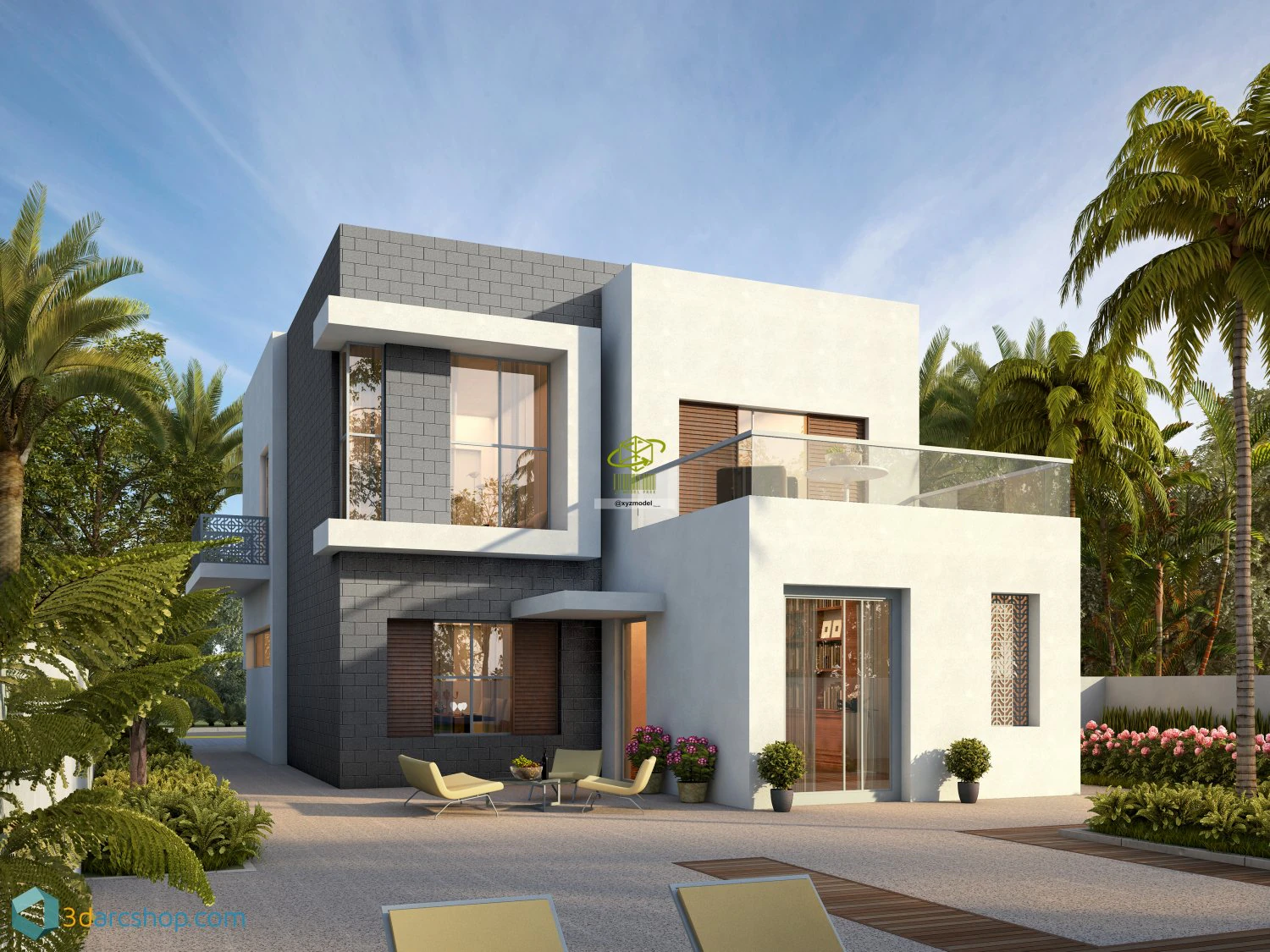 Hi-Tech-Haus 3D Modell .c4d .max .obj .3ds .fbx .stl .blend 