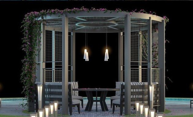 Gazebo 3D Model .c4d .max .obj .3ds .fbx .stl .blend 