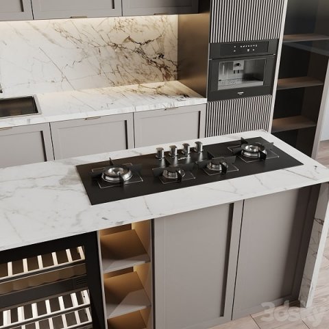 Kitchen 3D Model .c4d .max .obj .3ds .fbx .stl .blend 