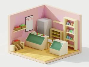 Lojas Lowpolly Modelo 3D