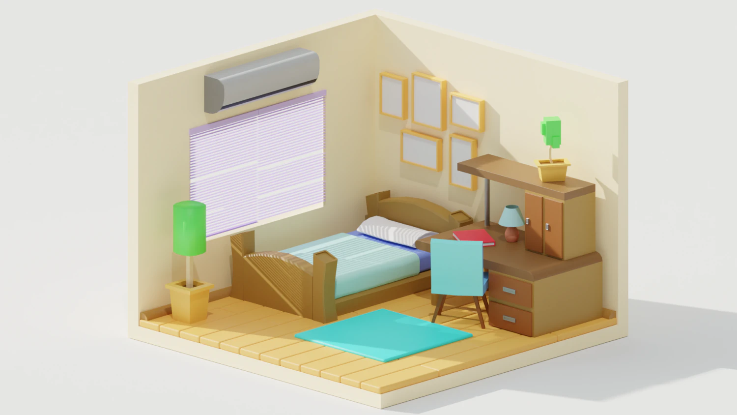 BEDROOM 3D Model .c4d .max .obj .3ds .fbx .stl .blend 