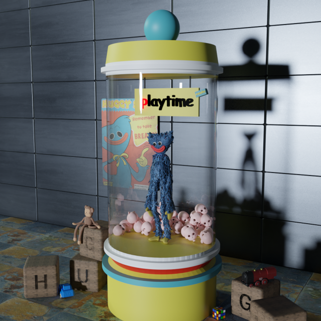 Huggy Wuggy 3D Модель .c4d .max .obj .3ds .fbx .stl .blend 