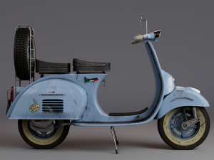 Realistic Old Vespa Model Modelo 3D