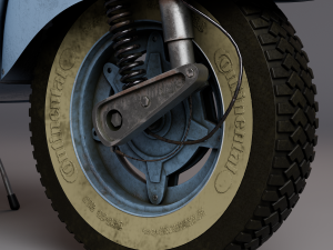 Realistic Old Vespa Model Modelo 3D