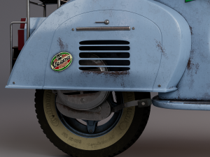 Realistic Old Vespa Model Modelo 3D